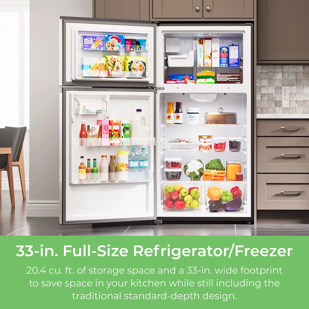 33-inch 20.4 Cu. ft. Black Refrigerator/Freezer A57877