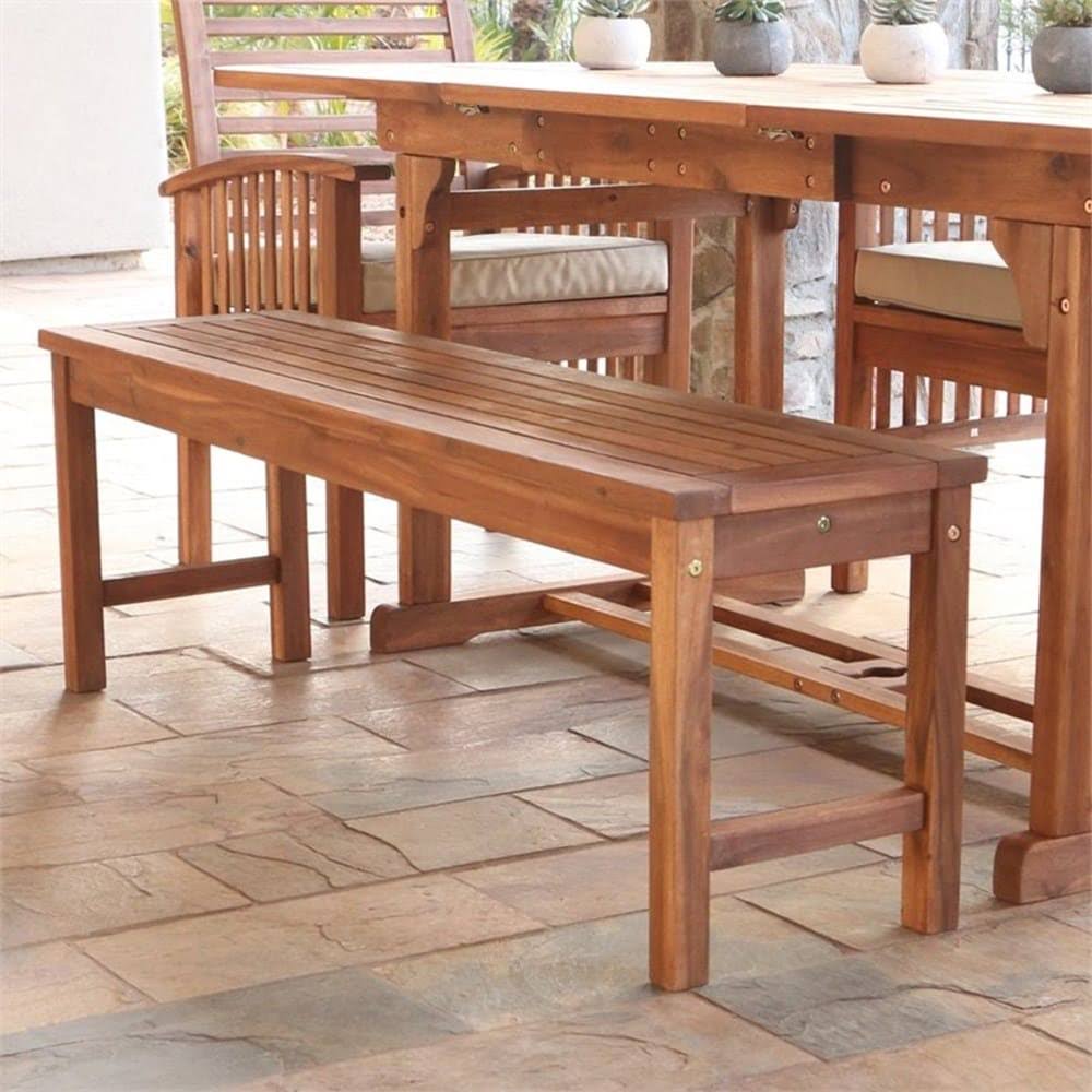 Brown Acacia Wood Patio Bench O255
