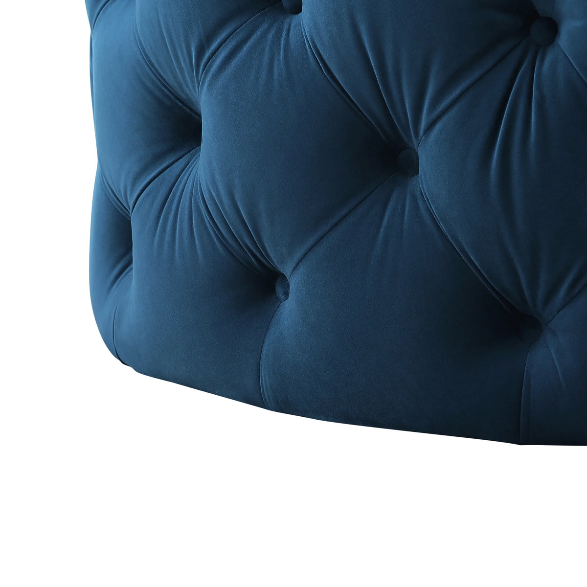 Navy Velvet Tufted Round Cocktail Ottoman Z734