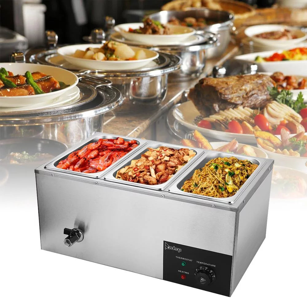 6.9Qt 3-Pan Stainless Steel Food Warmer T453856