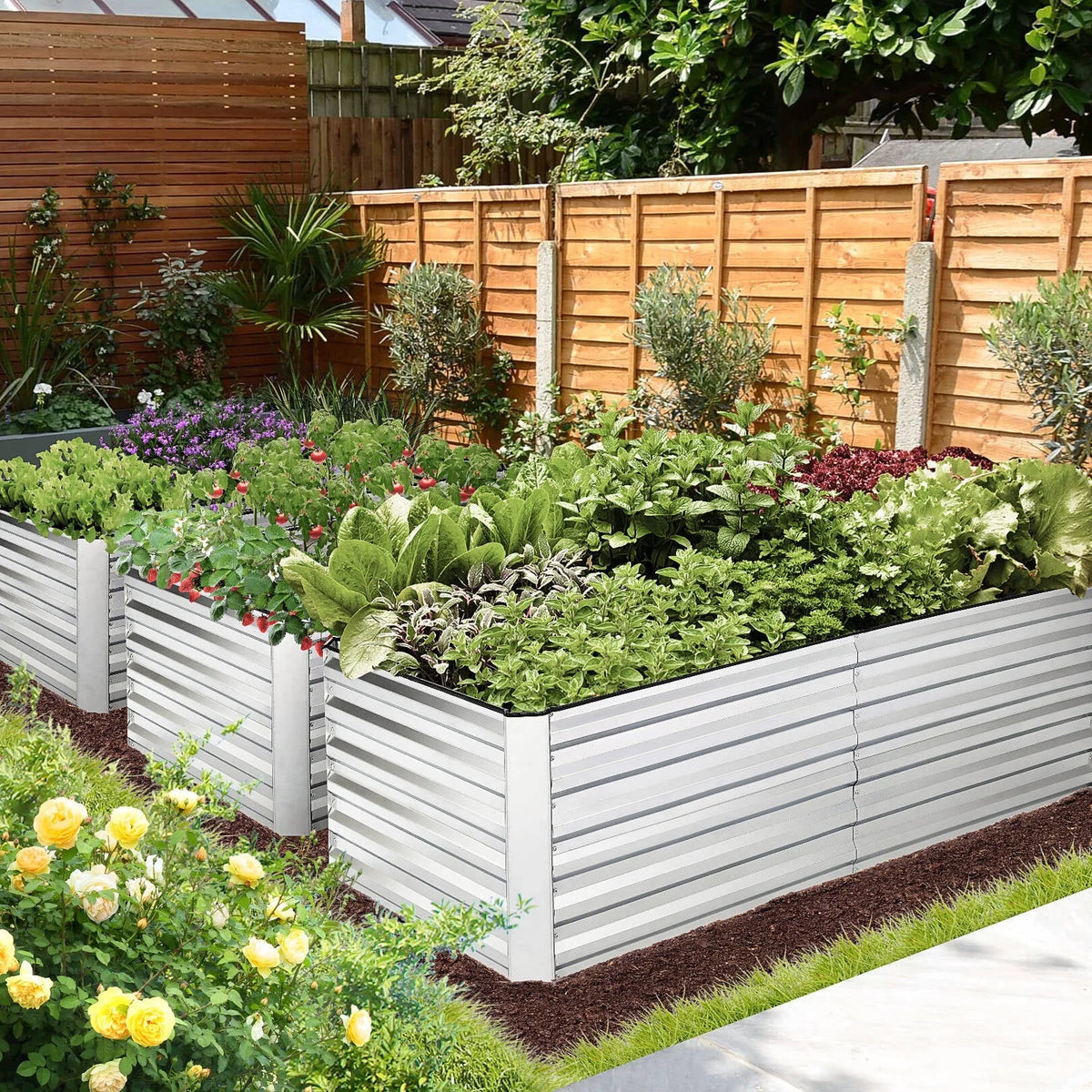 6ftx3ftx2ft Galvanized Steel Raised Garden Bed Planter Box M9571