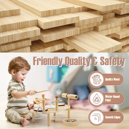 Kids Drum Set 11 in 1 Wooden Musical Instruments I163