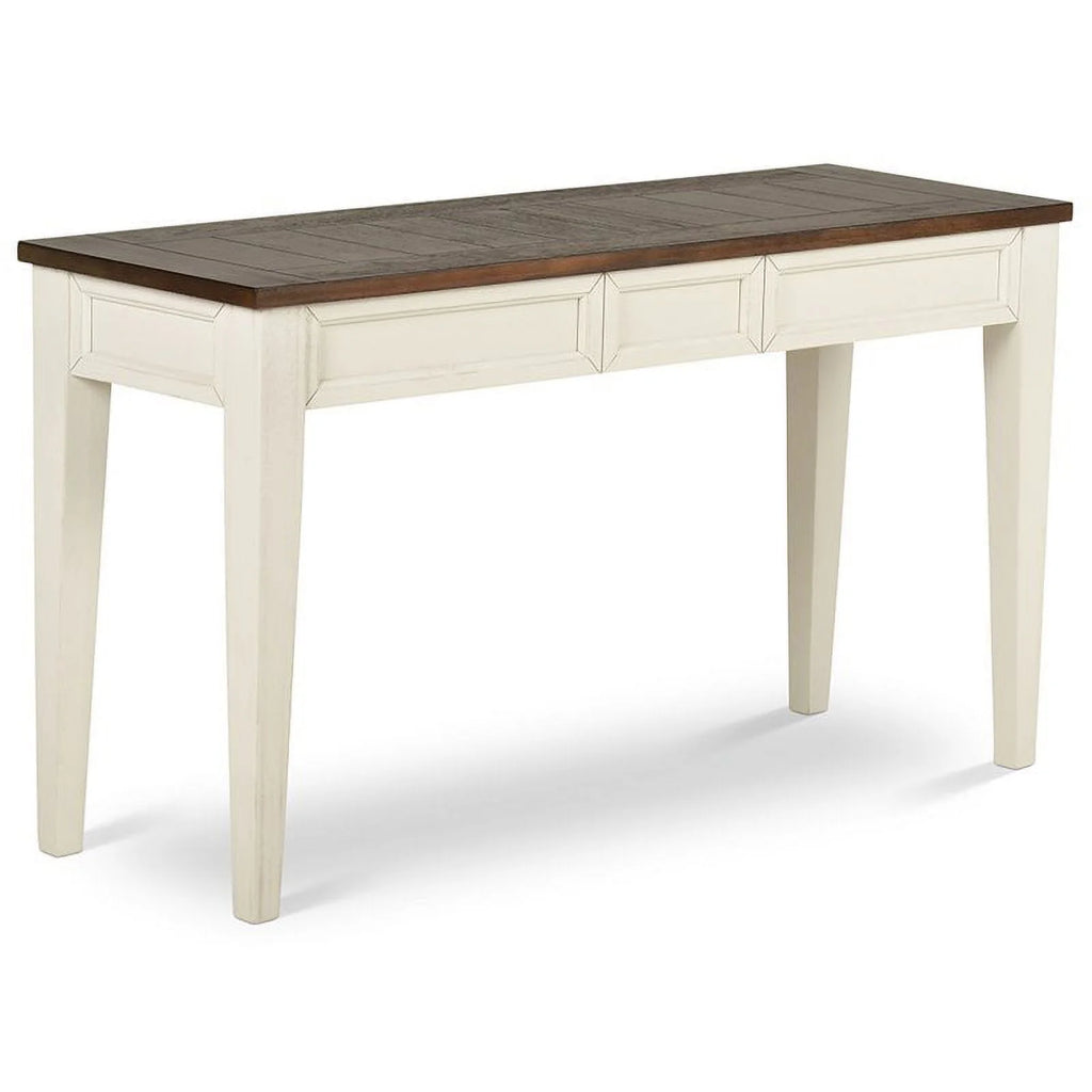 Farmhouse Wood Console Table in Dark Oak and White K8277