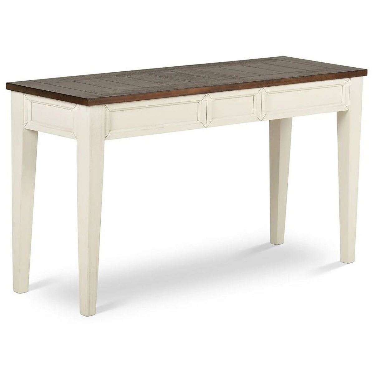 Farmhouse Wood Console Table in Dark Oak and White K8277
