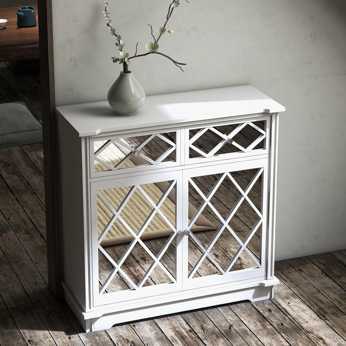 White 3 Drawer Dresser W26680