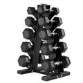 5, 10, 15, 20 and 25 Pound Hexagonal Dumbbell Weight Set with Rack G26752