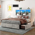 Queen Size Wood Storage Bed with 4 Drawers D463254