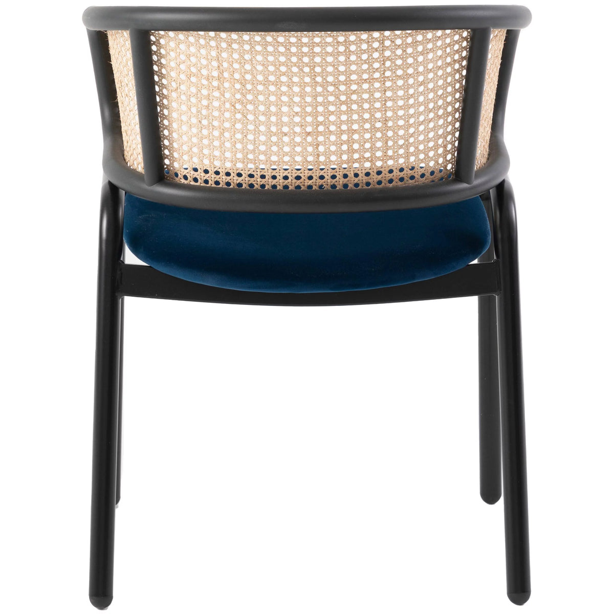 Navy Blue Velvet Wicker Dining Chair Set of 2 W44423