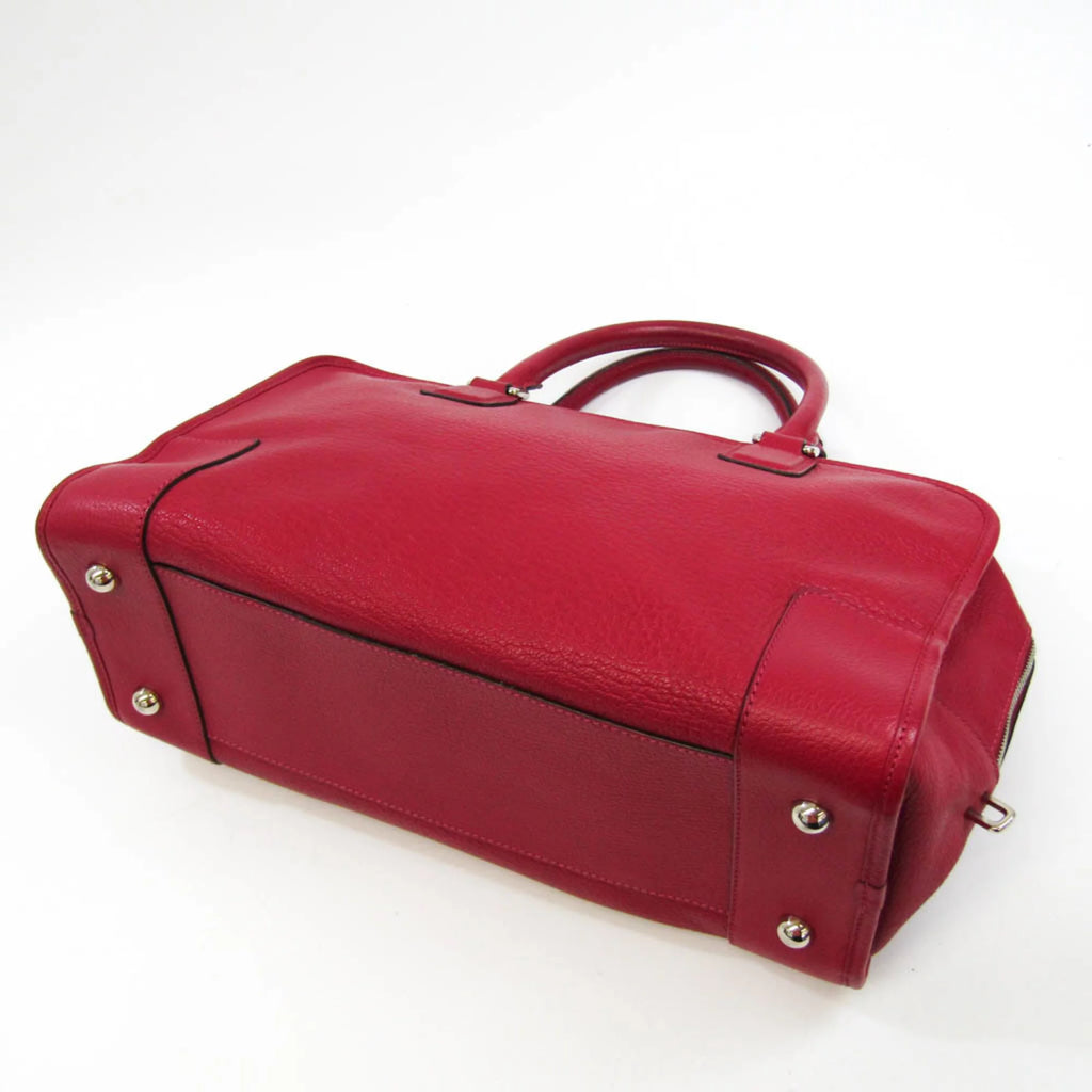 Pre-Owned Red Leather Handbag M159