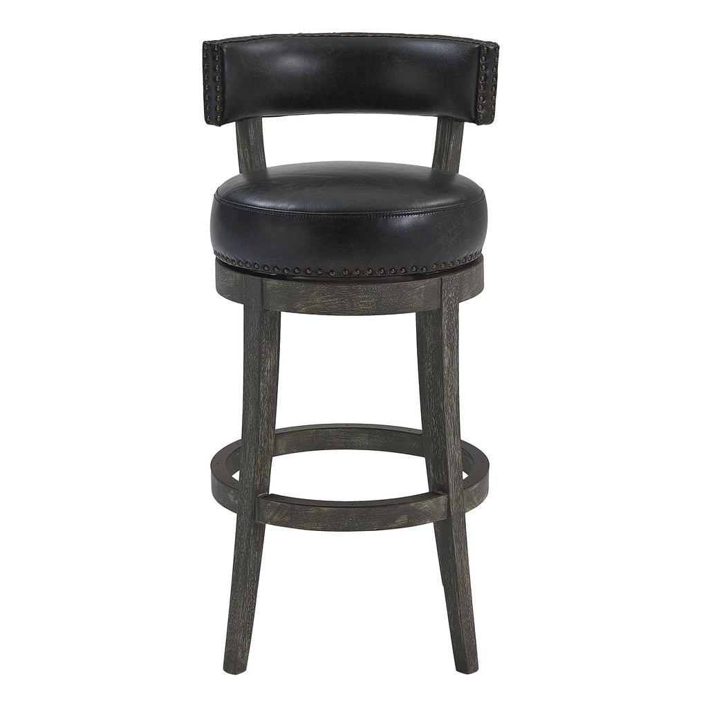 26" Wood Leather Swivel Counter Stool M446