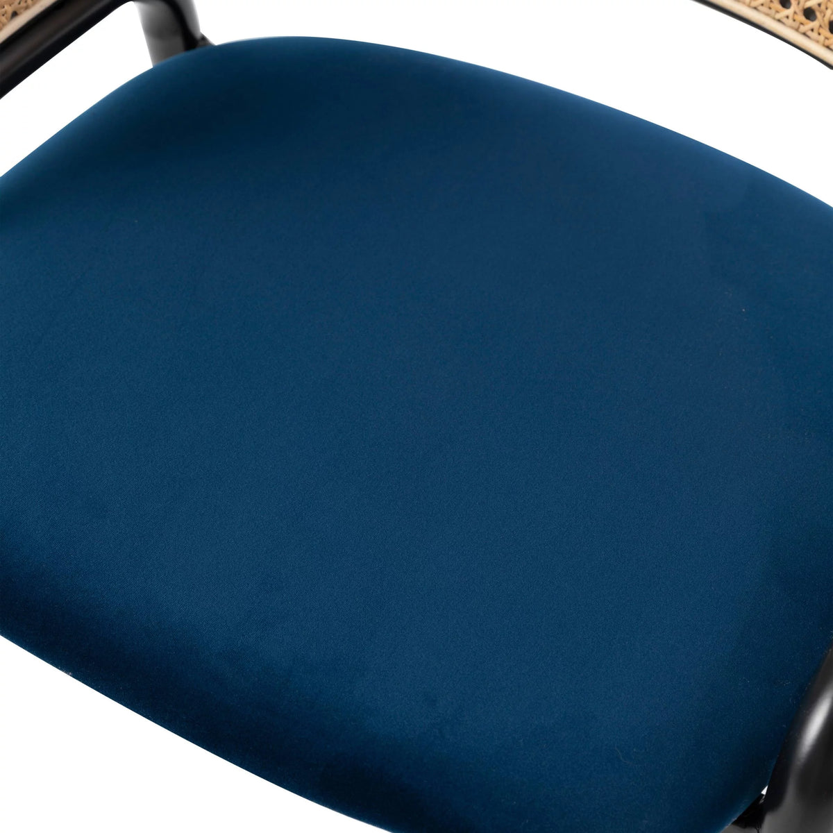 Navy Blue Velvet Wicker Dining Chair Set of 2 W44423