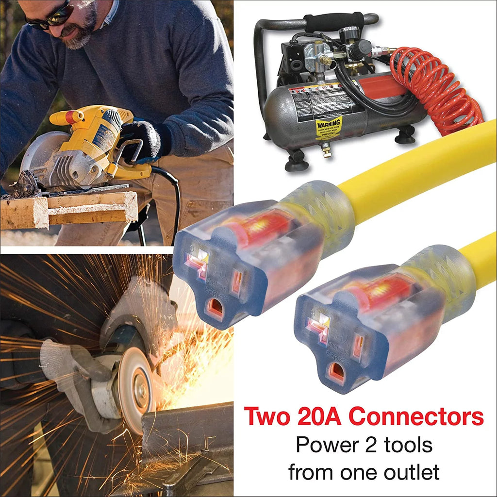 Yellow Power Adapter Extension Cord F471