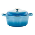 5 Quarts Blue Enameled Cast Iron Casserole with Lid T2375