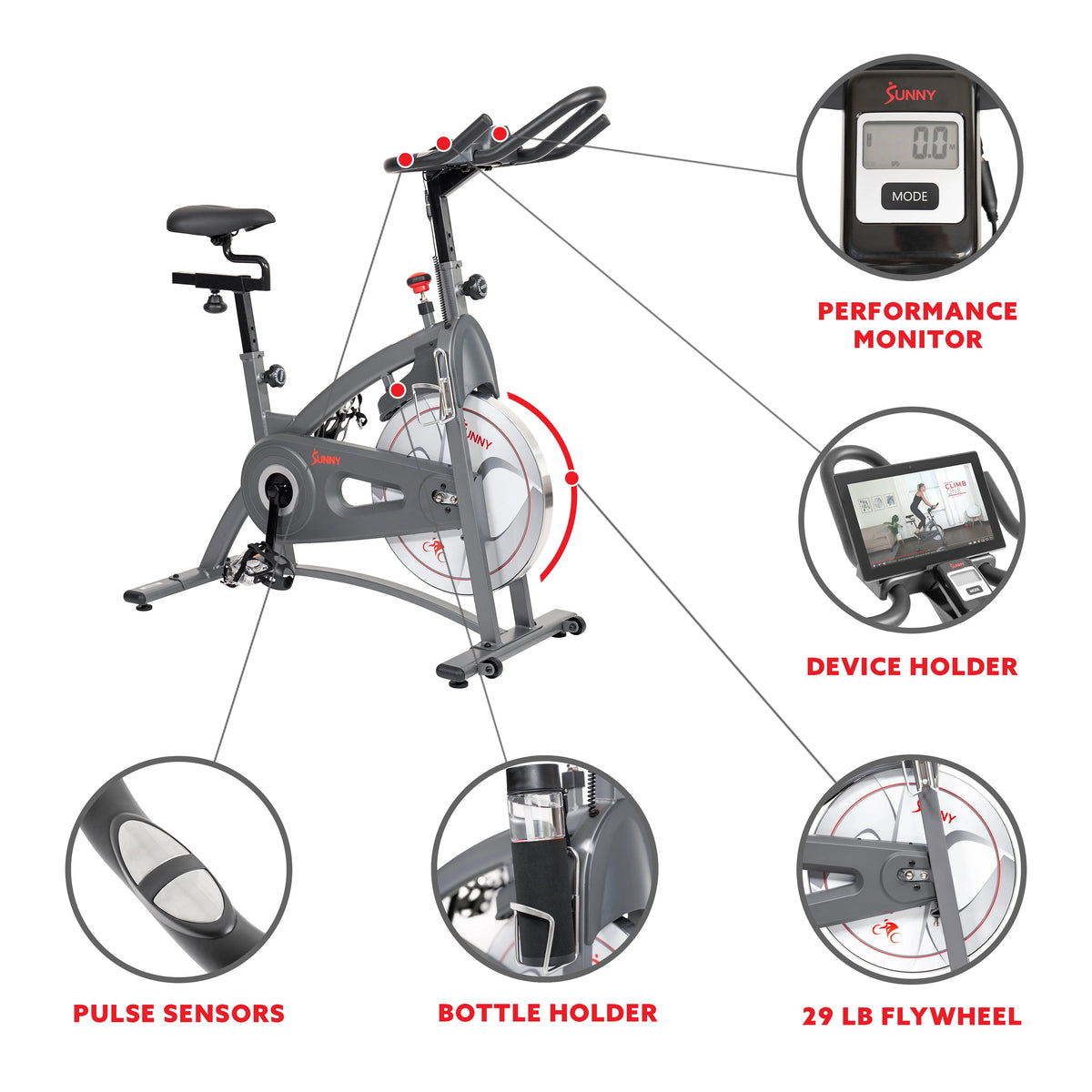 Belt Drive Indoor Exercise Bike with Magnetic Resistance E5553