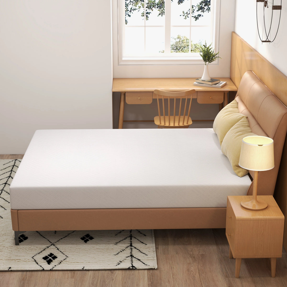 Twin Size Green Tea Gel Memory Foam Mattress Y471267