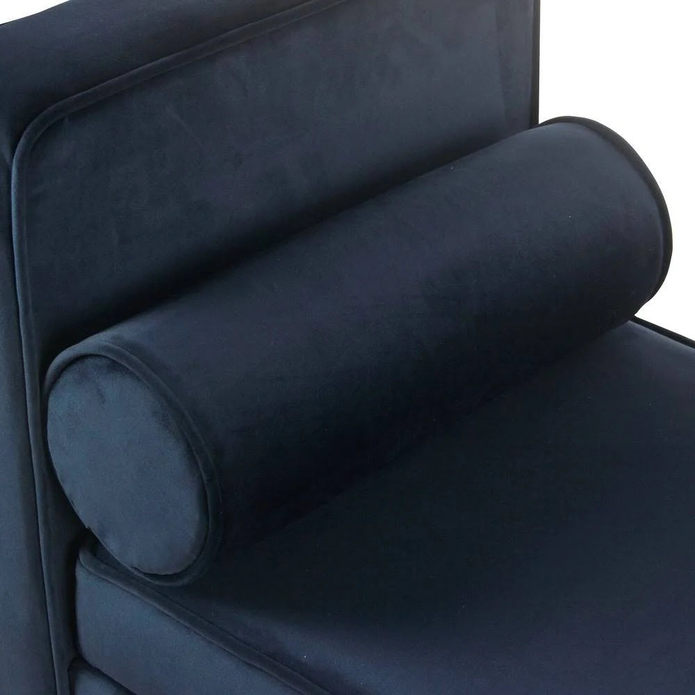 Dark Navy Velvet Storage Bench W60448