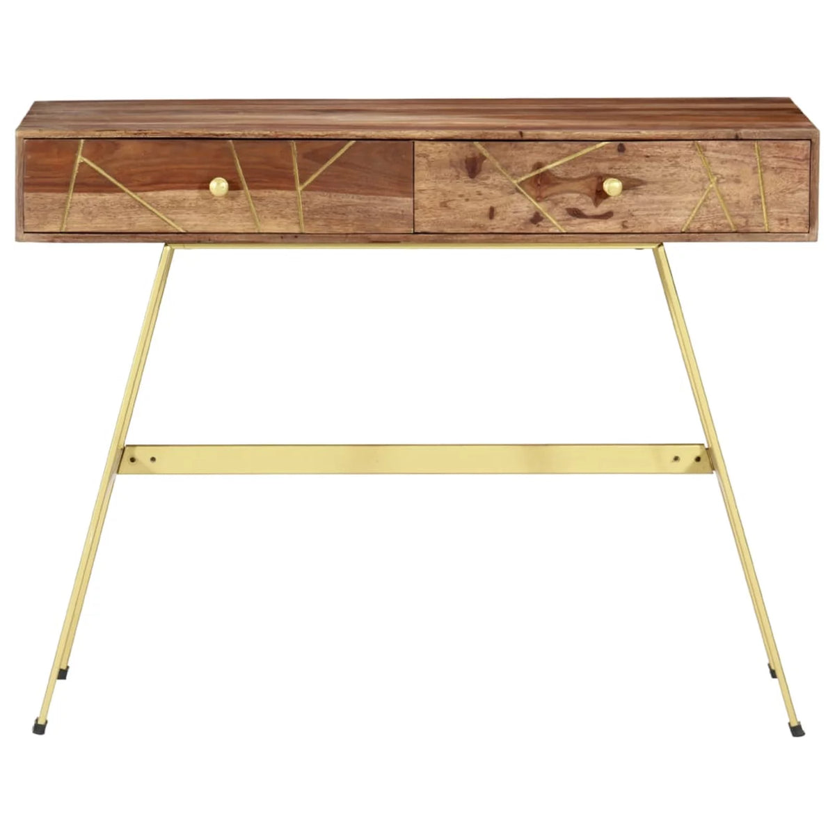Sheesham Wood Writing Desk with 2 Storage Drawers L45036