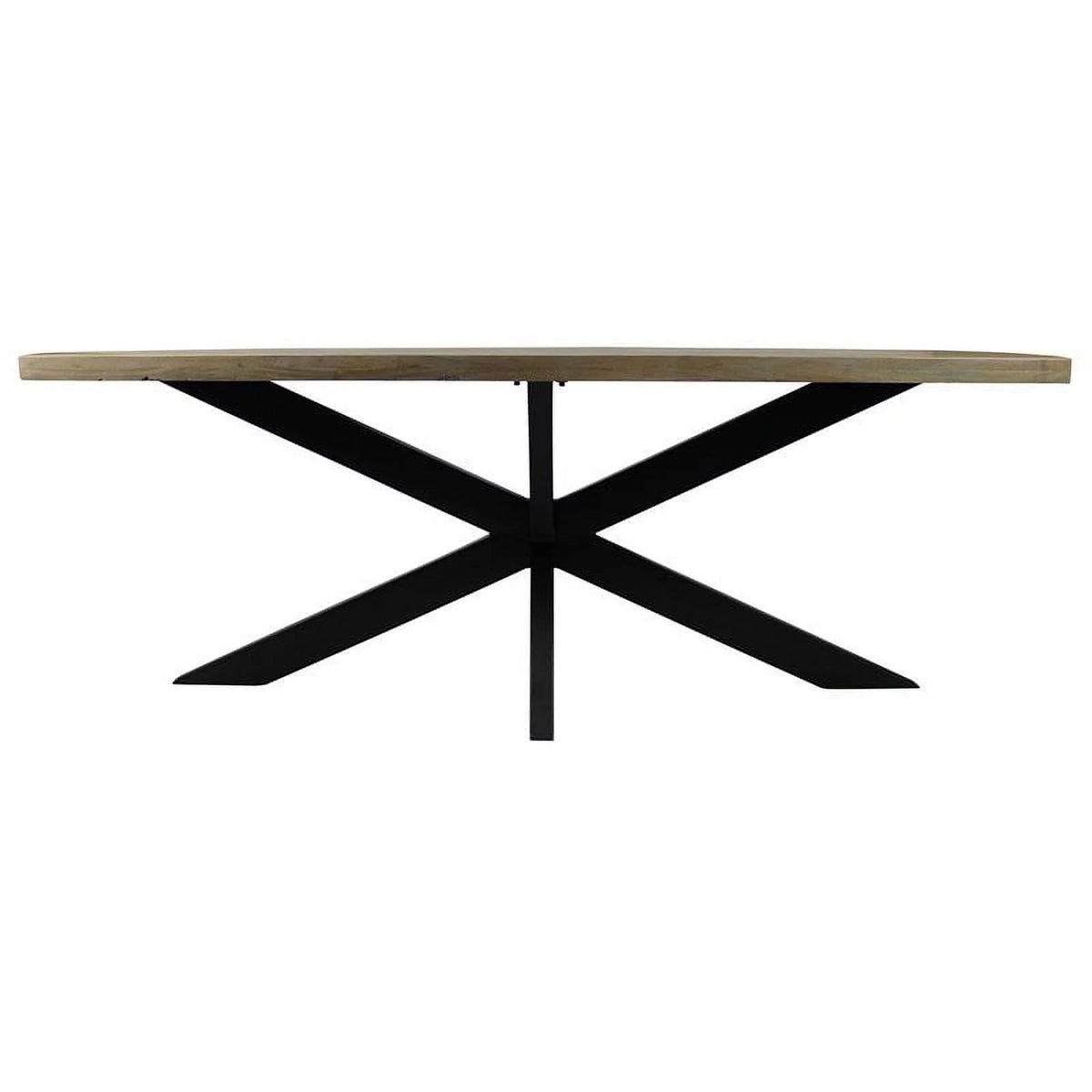 Solid Wood Dining Table with Cast Iron Legs D412251