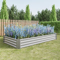 Metal Raised Garden Bed Outdoor for Vegetables Flowers Herb U7643