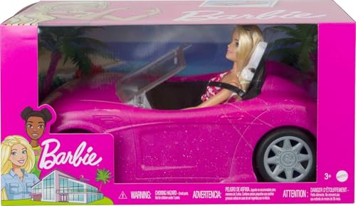 Pink 2-Seater Toy Convertible Car with Fashion Doll U6513