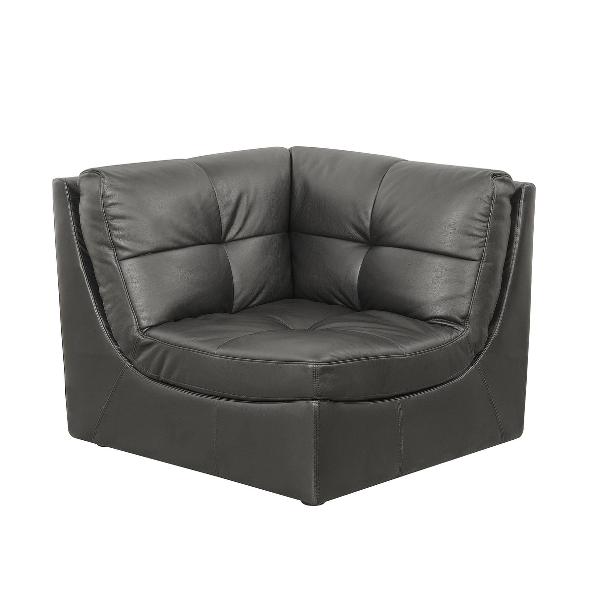 Grey Faux Leather Corner Chair X6779