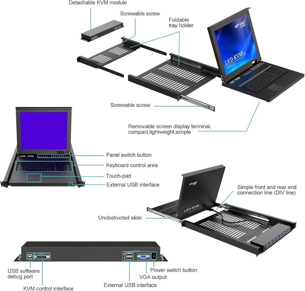 16 Port VGA Rack Mount KVM Switch with 17-inch TFT LED Monitor C3247