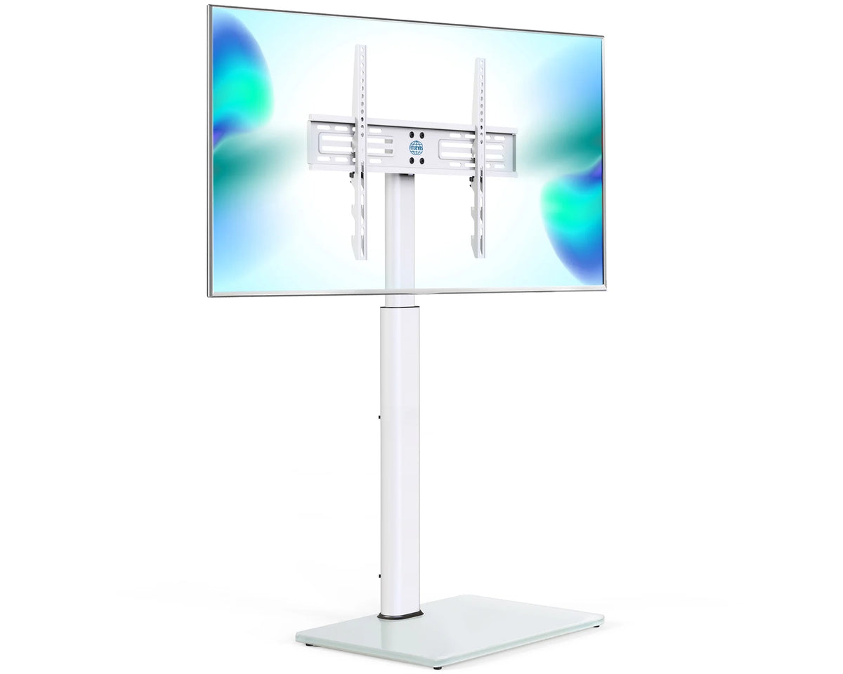 White Tempered Glass Floor TV Stand 32-65 Inch A5857