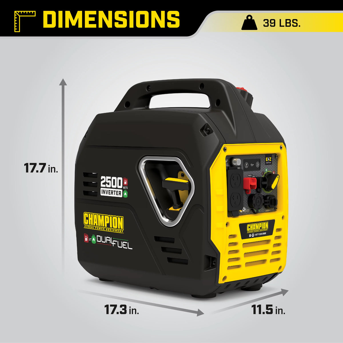 2500-Watt Dual Fuel Inverter Generator H716