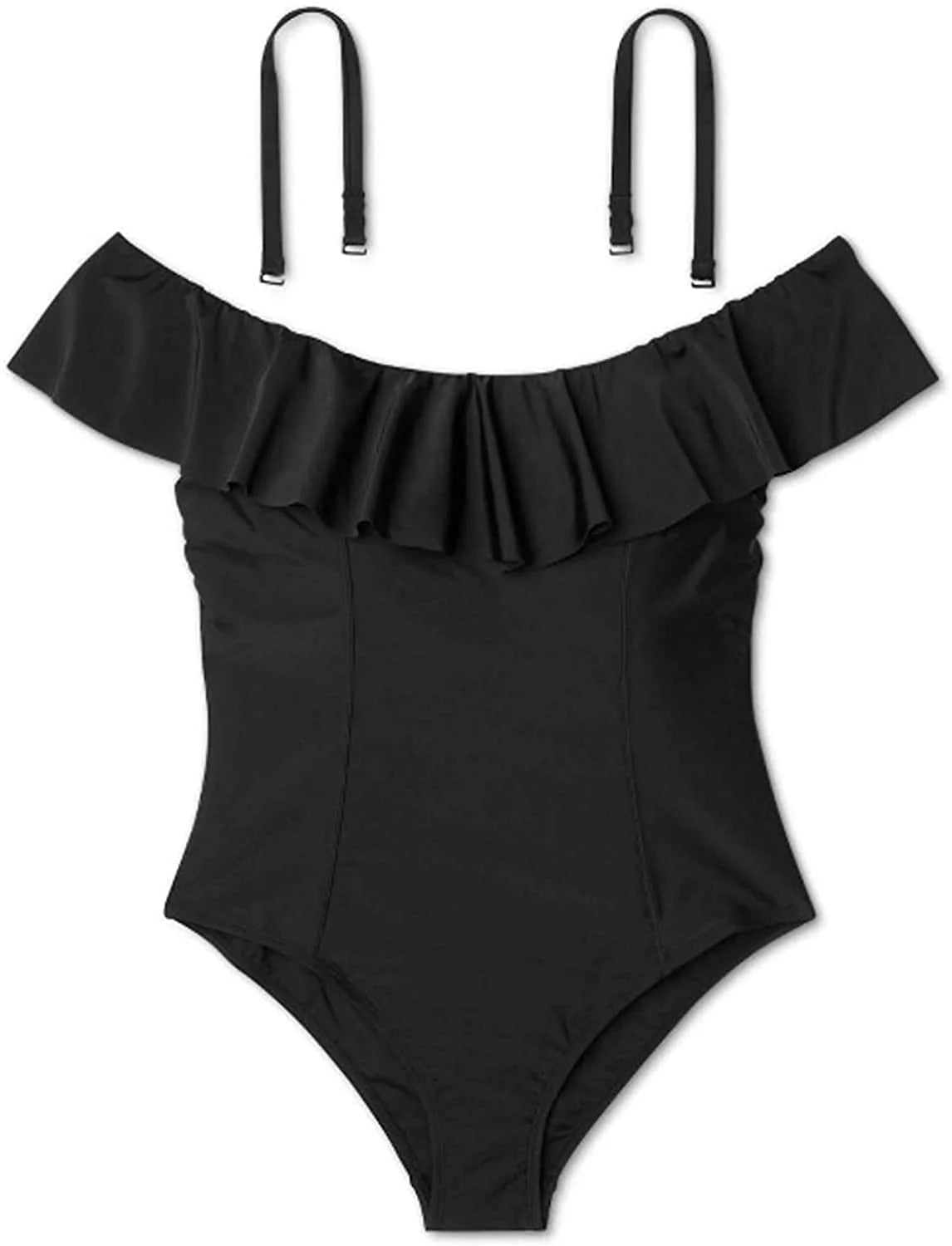 Plus Size Off The Shoulder Ruffled One Piece Swimsuit A148