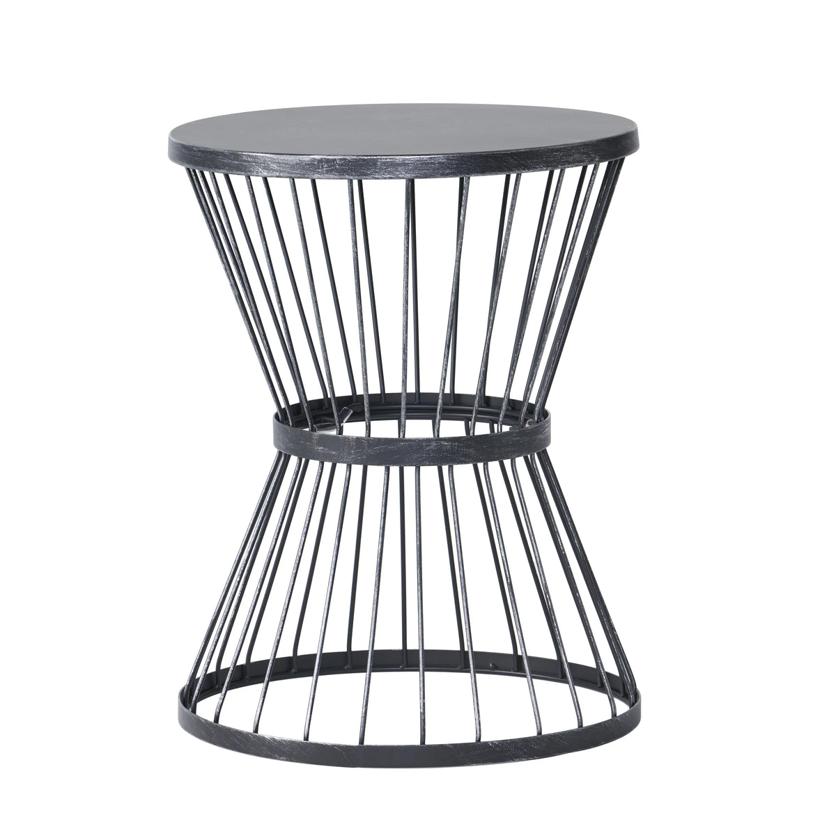 16 Inch Metal Side Table in Matte Black O8765