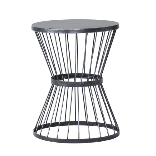 16 Inch Metal Side Table in Matte Black O8765