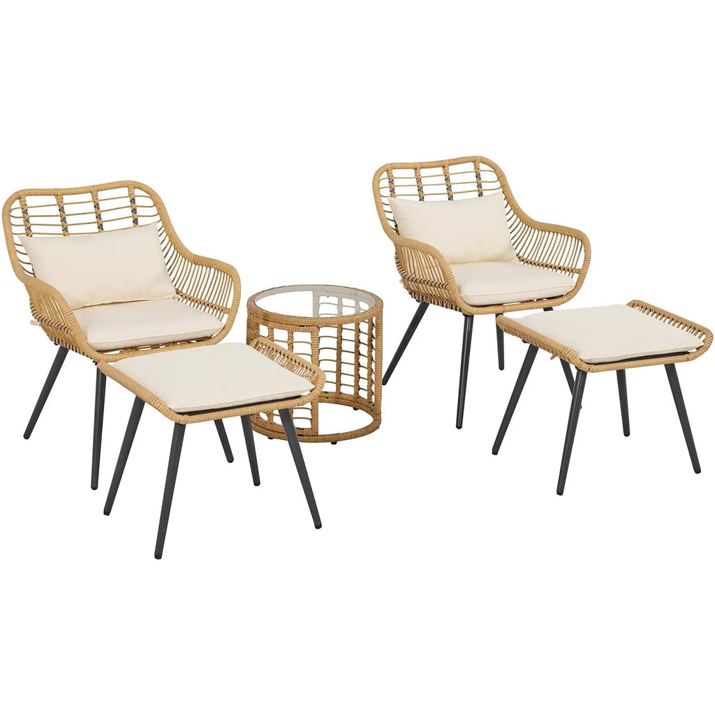 5-Piece PE Rattan Wicker Patio Furniture Set G6129
