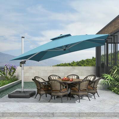 Turquoise Blue Square Cantilever Umbrella A218623