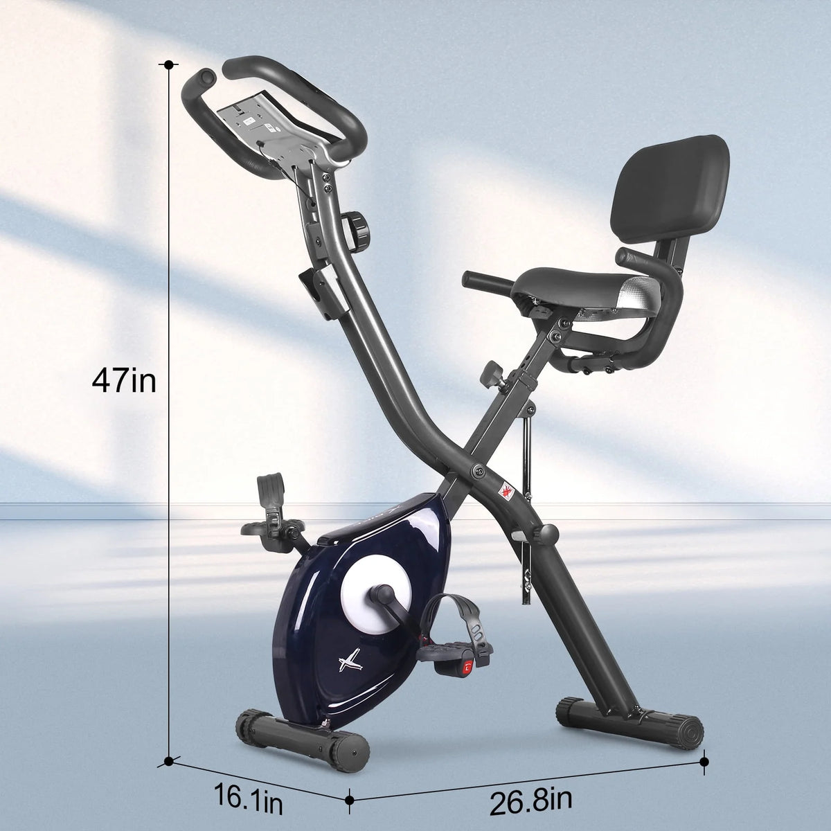 Folding Indoor Cycling Exercise Bike 10-Levels Resistance 220 Lb O35745
