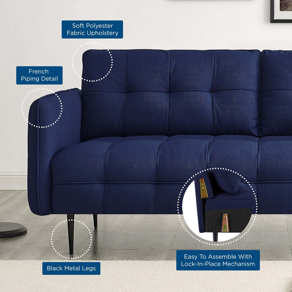 Royal Blue Tufted Fabric Sofa J907909