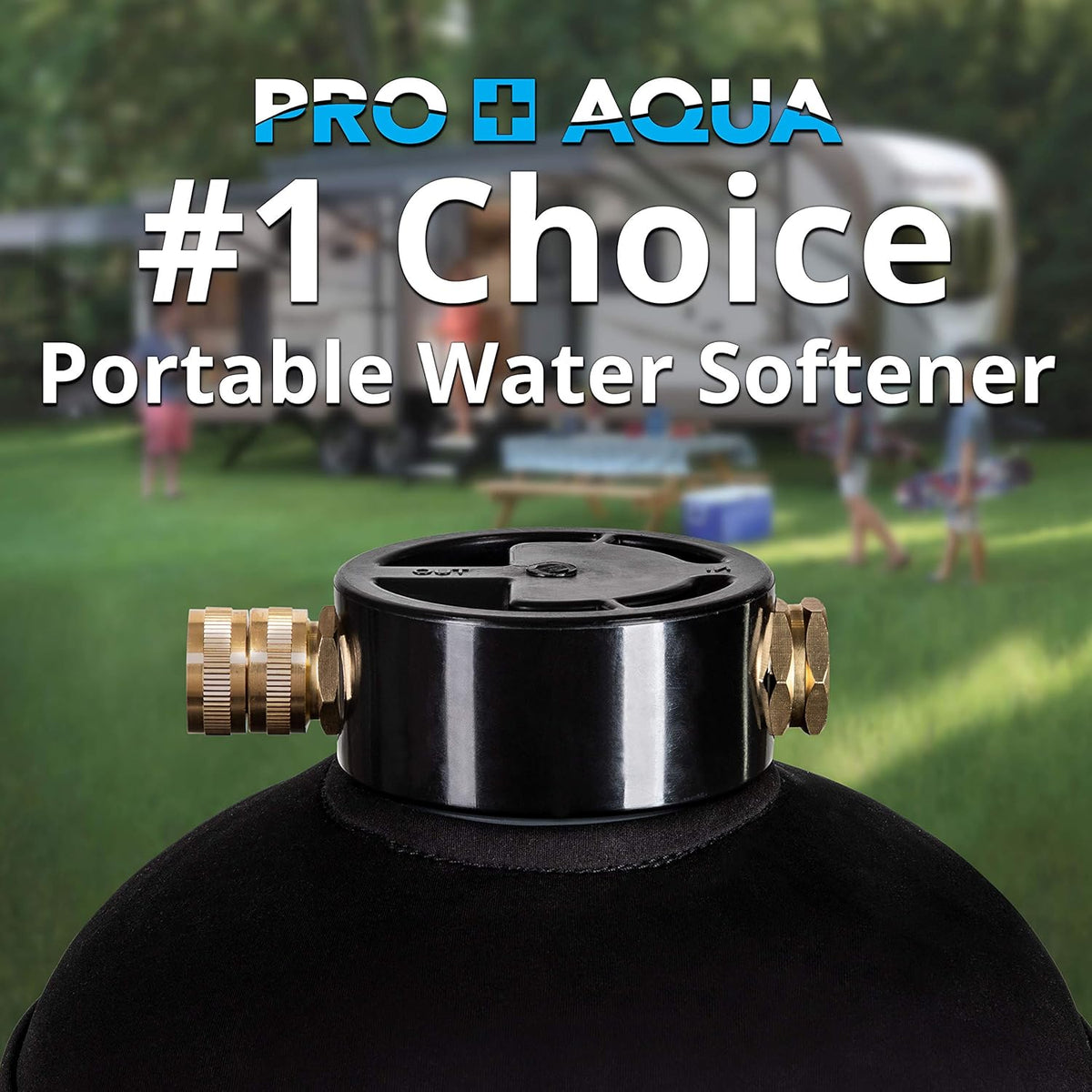 Portable RV Water Softener 16,000 Grain High Flow 3/4 GH Ports C46394