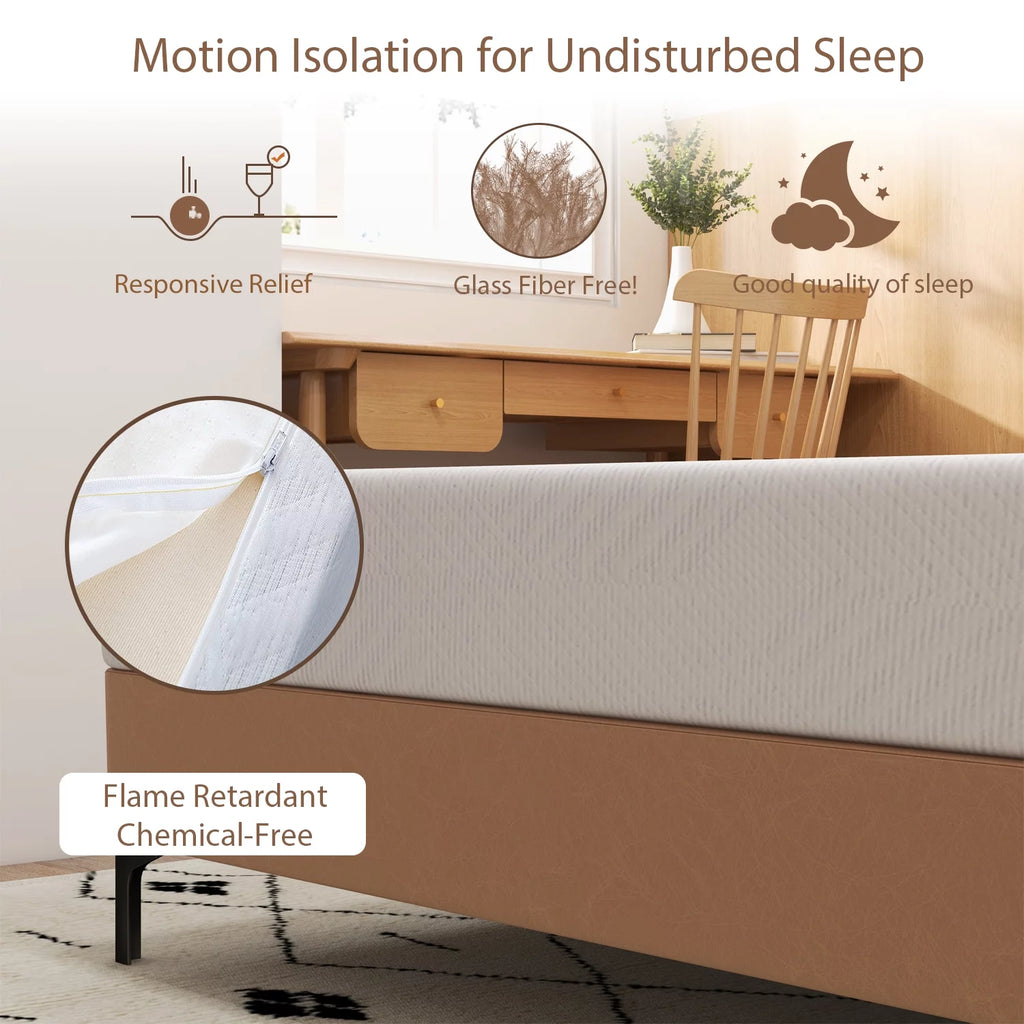 Twin Size Green Tea Gel Memory Foam Mattress Y471267