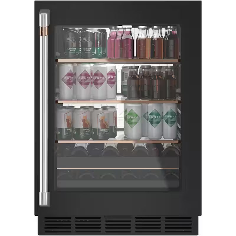 24 in. 14-Bottle Wine and 126-Can Beverage Cooler in Matte Black P2970
