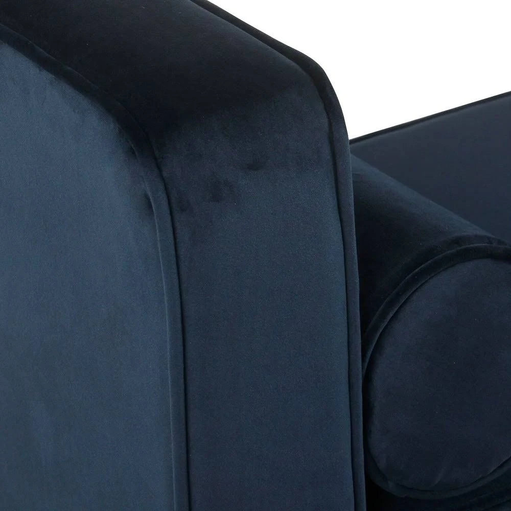 Dark Navy Velvet Storage Bench W60448