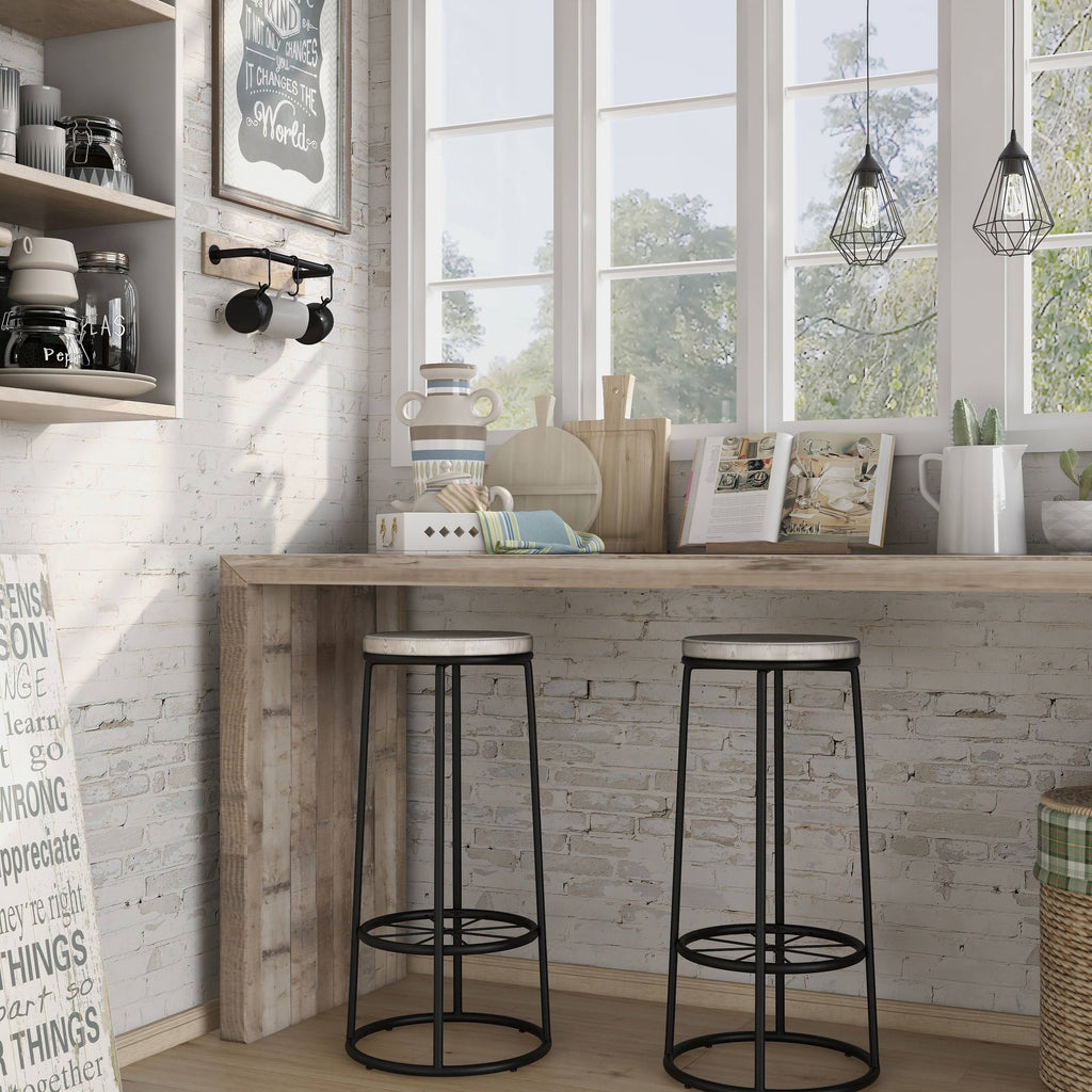 Rustic Metal Barstools Set of 2 T6684