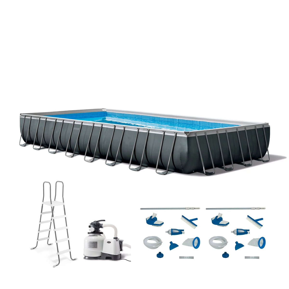 32' x 16' x 52 Rectangular Above Ground Pool Set with Filter Pump U654721