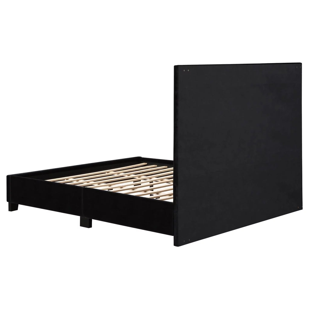 Black Upholstered Tufted Platform Eastern King Bed N451