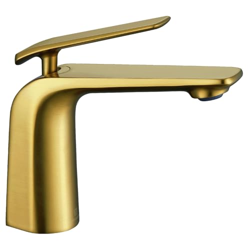 Tall Brushed Gold Brass Single Handle Vessel Sink Bathroom Faucet X374