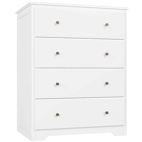 White 4 Drawer Wood Dresser C718