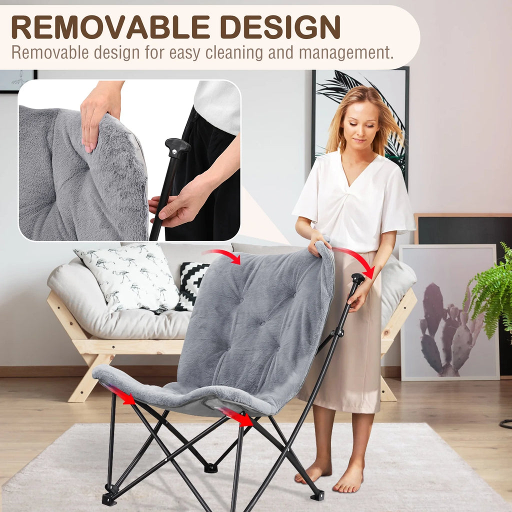 Oversized Folding Camping Chair with Mattress J72663