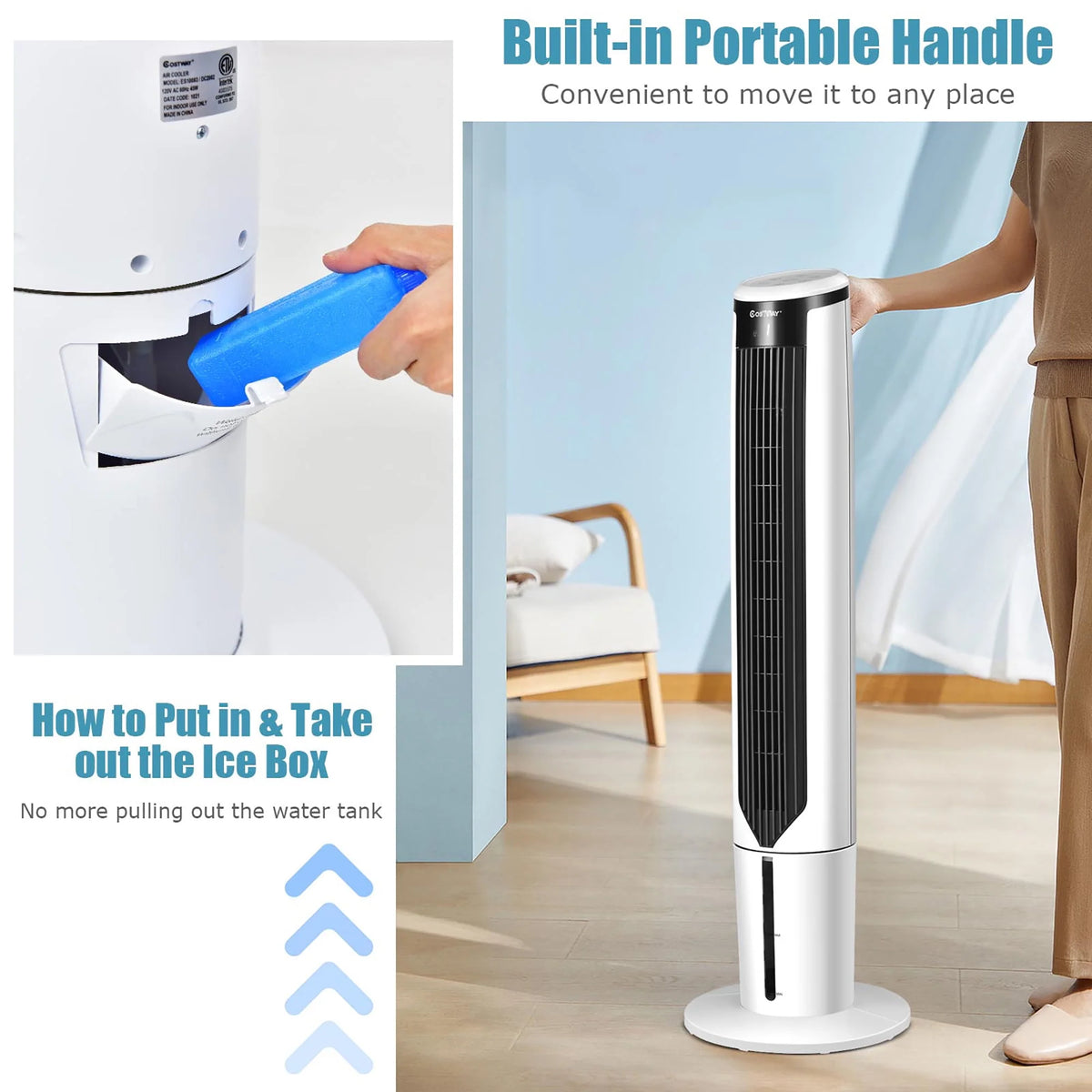 41'' Evaporative Air Cooler Oscillating Fan with Remote Control P624604