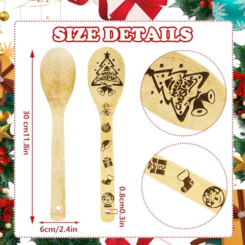 12 Pcs Christmas Wooden Spoons U320