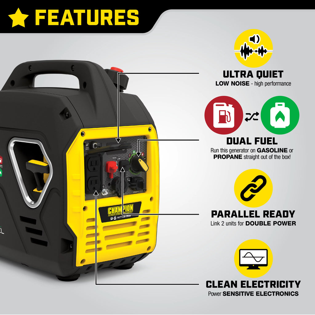 2500-Watt Dual Fuel Inverter Generator H716