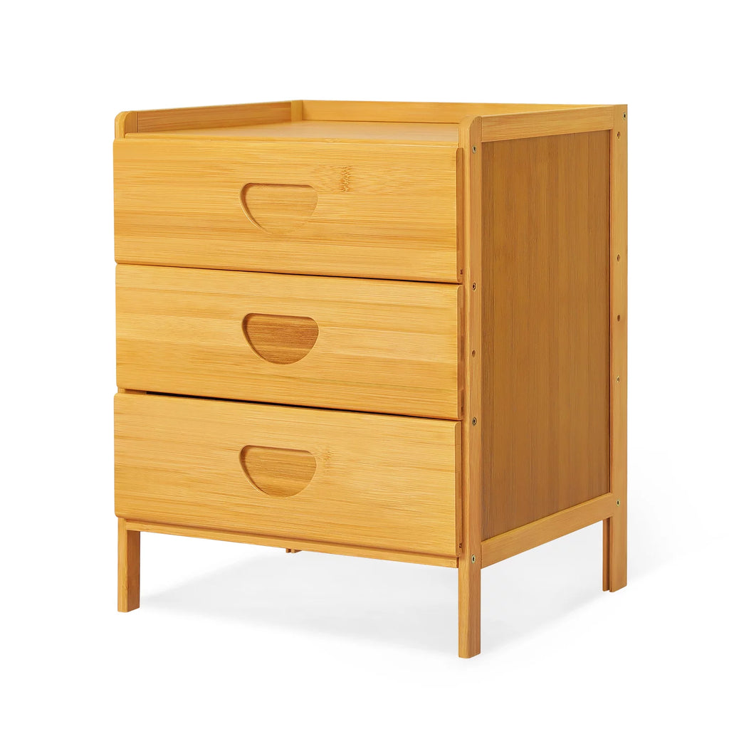 Bamboo 3 Tiers 3 Drawers Nightstand C49764