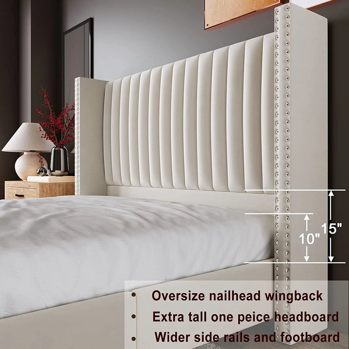 King Size Velvet Upholstered Bed Frame X224